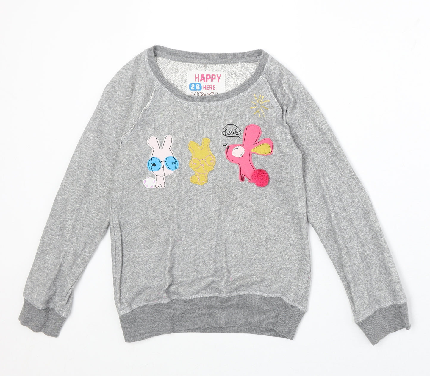 NEXT Girls Grey Cotton Pullover Sweatshirt Size 10 Years Pullover