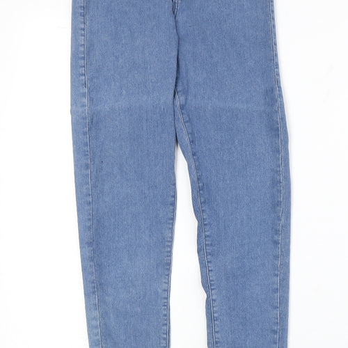 Topshop Womens Blue Cotton Skinny Jeans Size 25 in Regular Zip