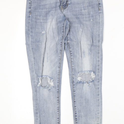 Toxik3 Womens Blue Cotton Straight Jeans Size 6 Regular Zip