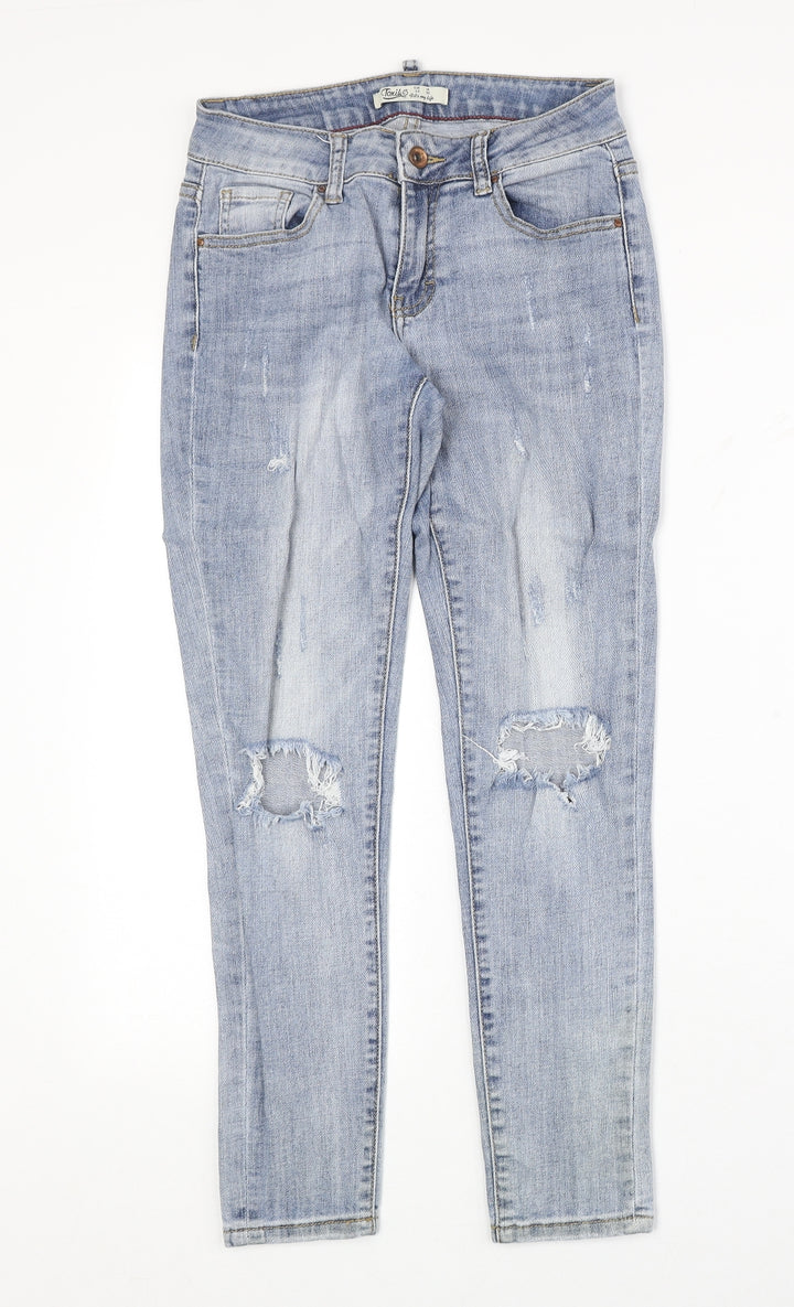 Toxik3 Womens Blue Cotton Straight Jeans Size 6 Regular Zip