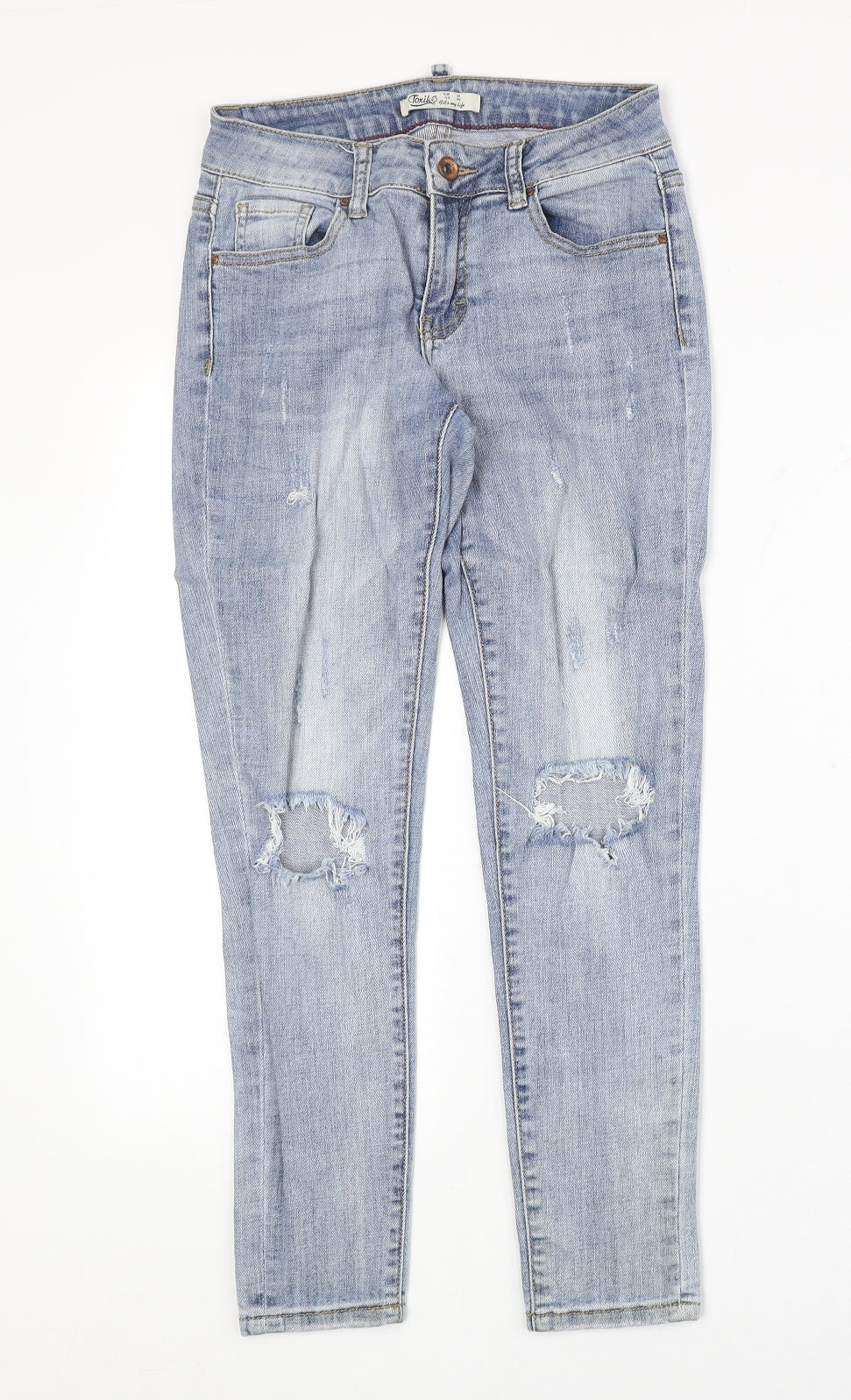 Toxik3 Womens Blue Cotton Straight Jeans Size 6 Regular Zip
