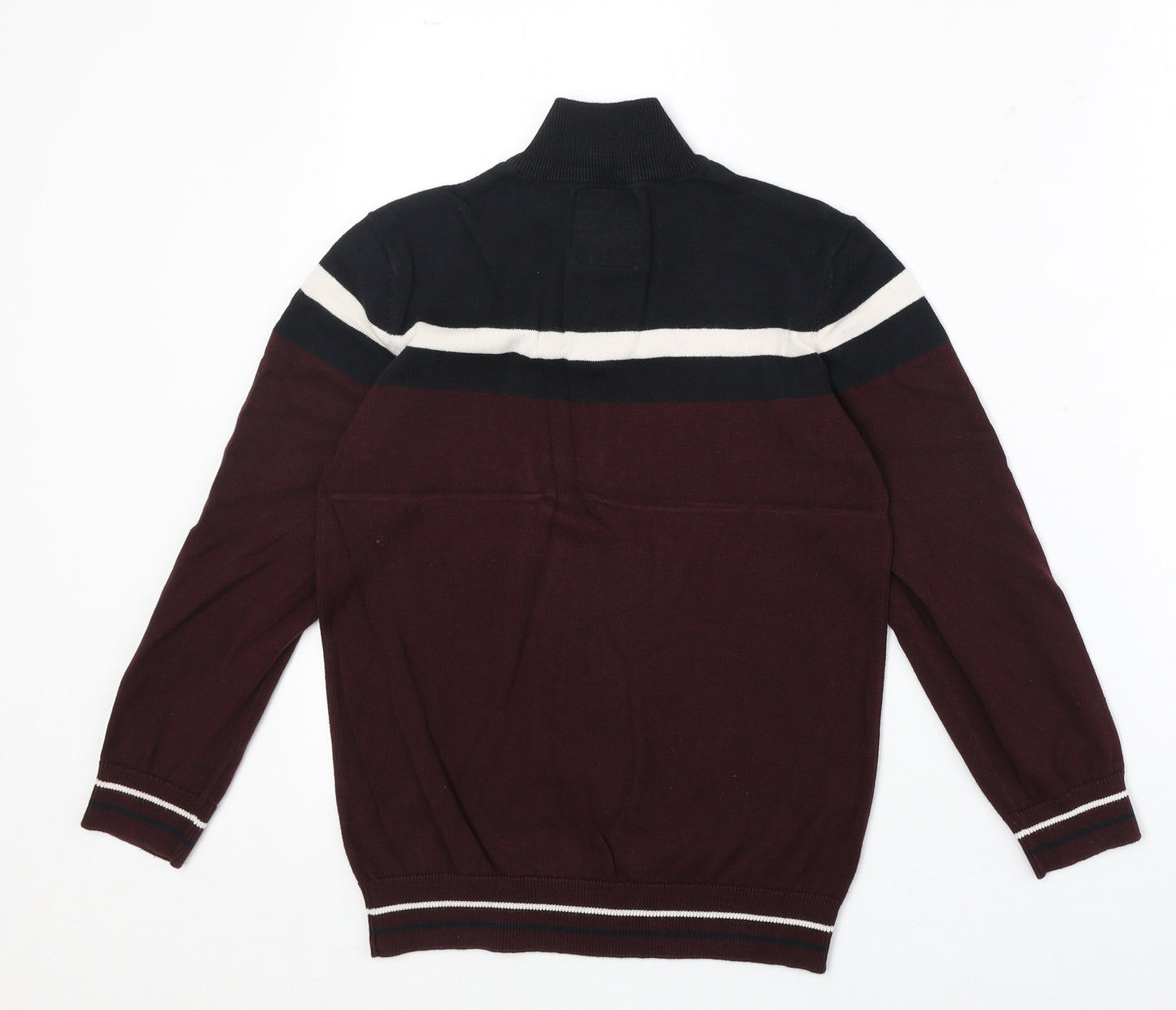 F&F Boys Red 100% Cotton Pullover Sweatshirt Size 9-10 Years Zip