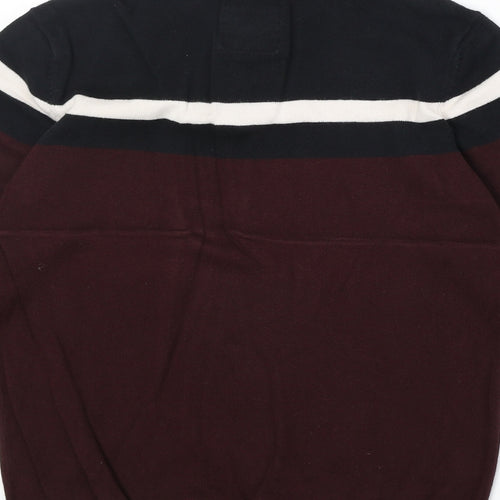 F&F Boys Red 100% Cotton Pullover Sweatshirt Size 9-10 Years Zip