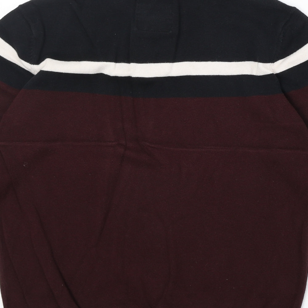F&F Boys Red 100% Cotton Pullover Sweatshirt Size 9-10 Years Zip