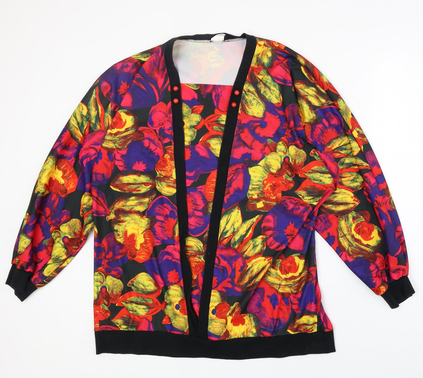 Va Rit Womens Multicoloured Geometric Polyester Basic Blouse Size L Square Neck - Twin Set