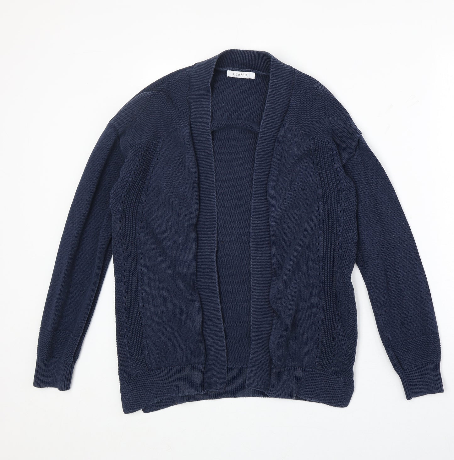 Marks and Spencer Womens Blue V-Neck 100% Cotton Cardigan Jumper Size 10
