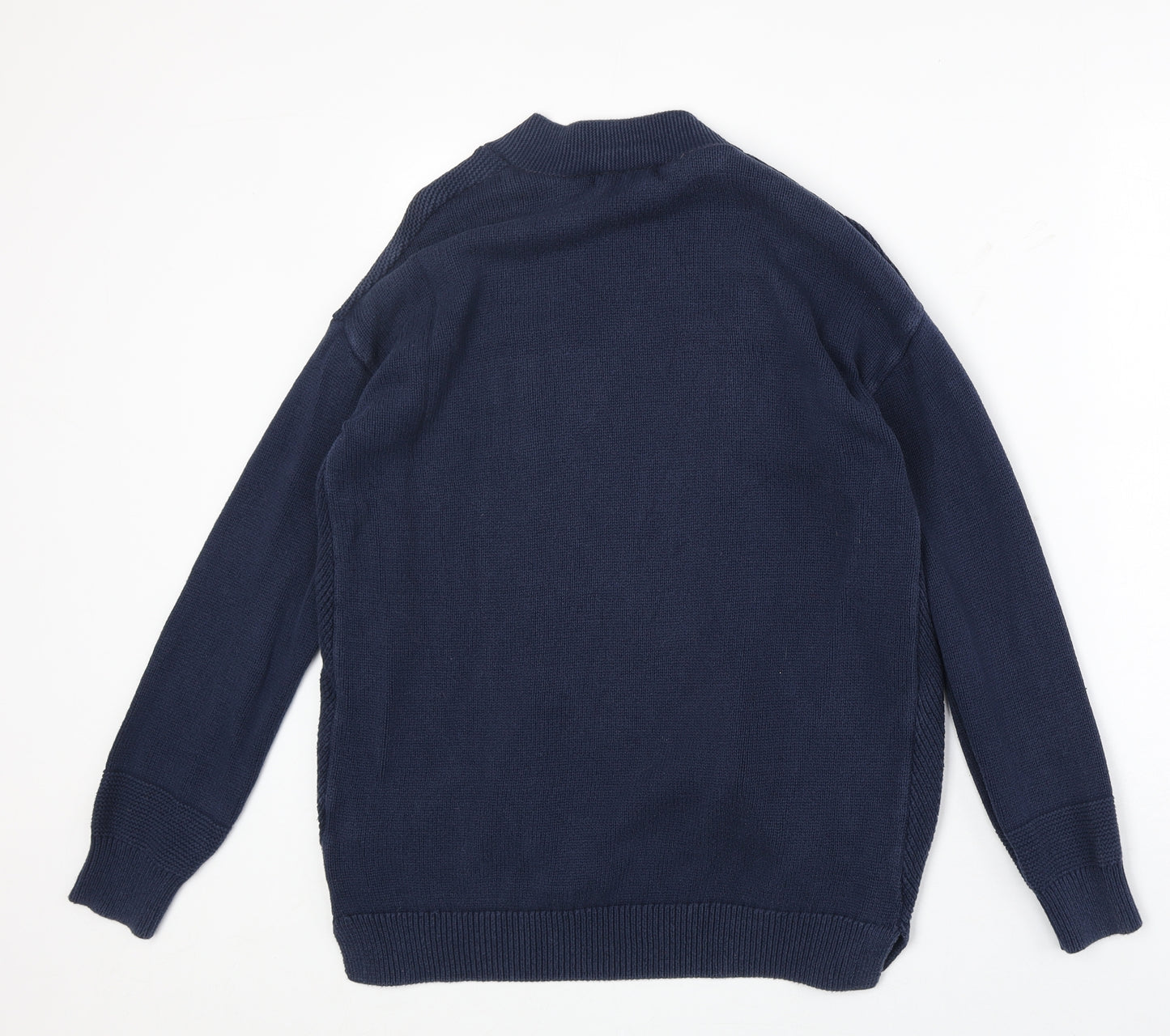 Marks and Spencer Womens Blue V-Neck 100% Cotton Cardigan Jumper Size 10
