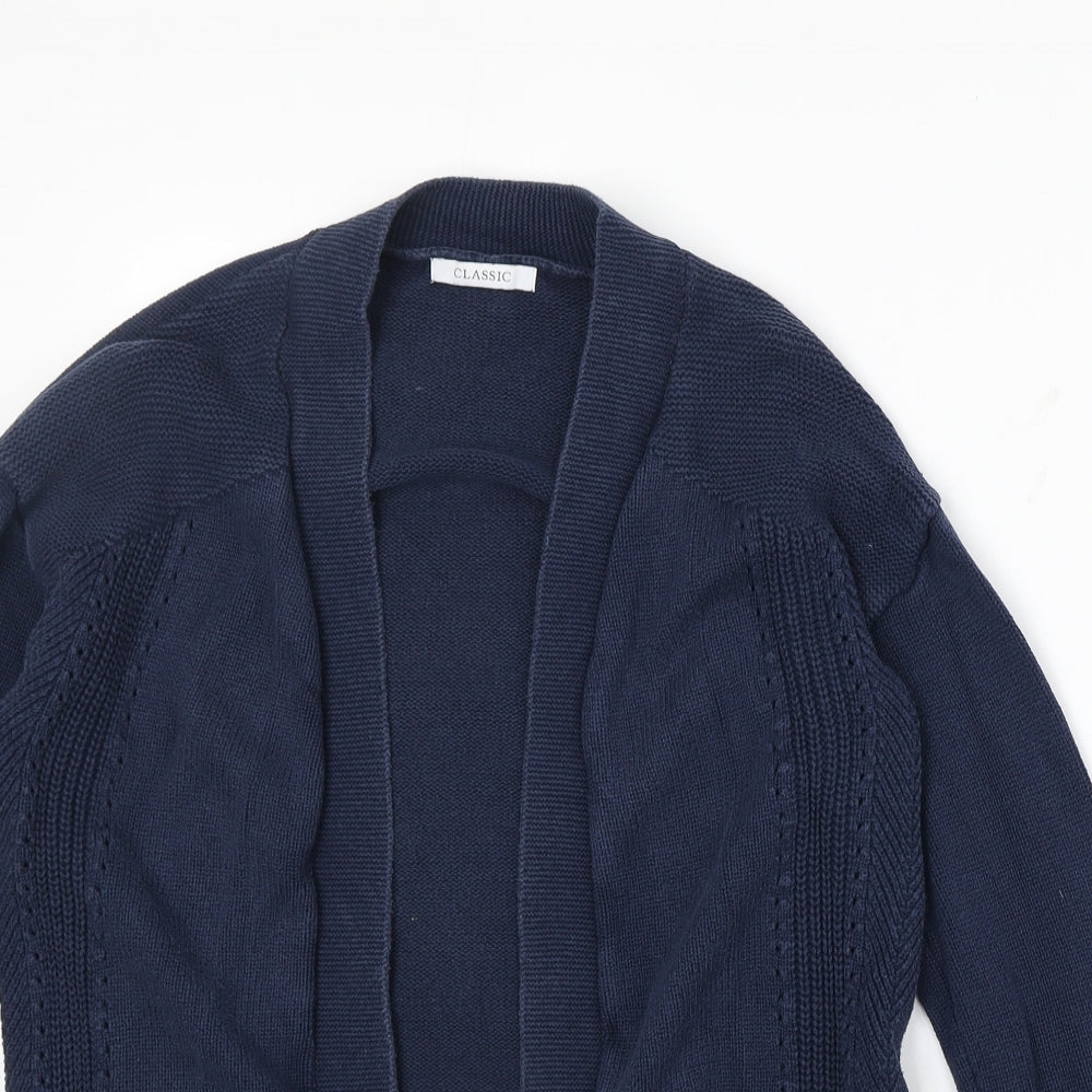Marks and Spencer Womens Blue V-Neck 100% Cotton Cardigan Jumper Size 10