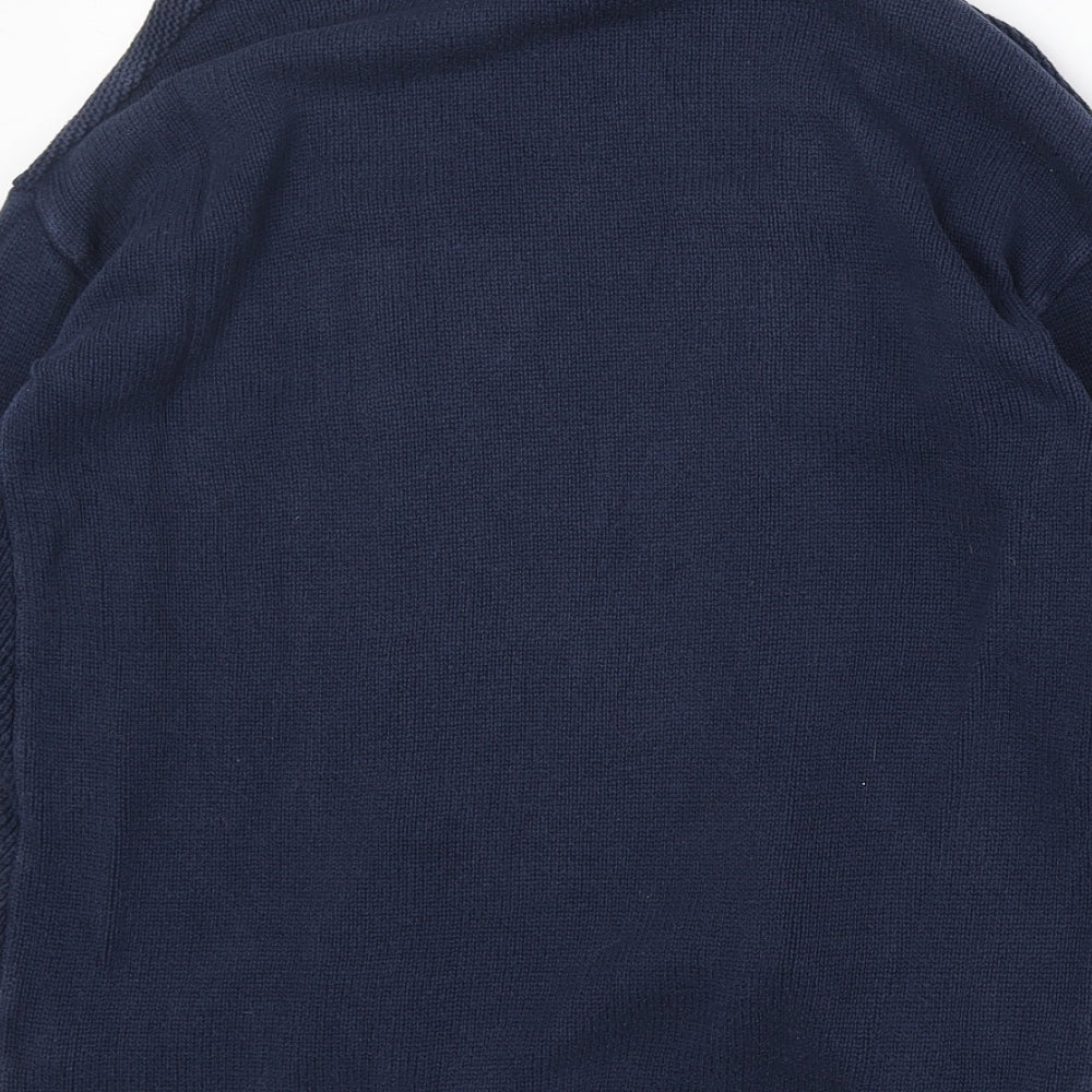 Marks and Spencer Womens Blue V-Neck 100% Cotton Cardigan Jumper Size 10