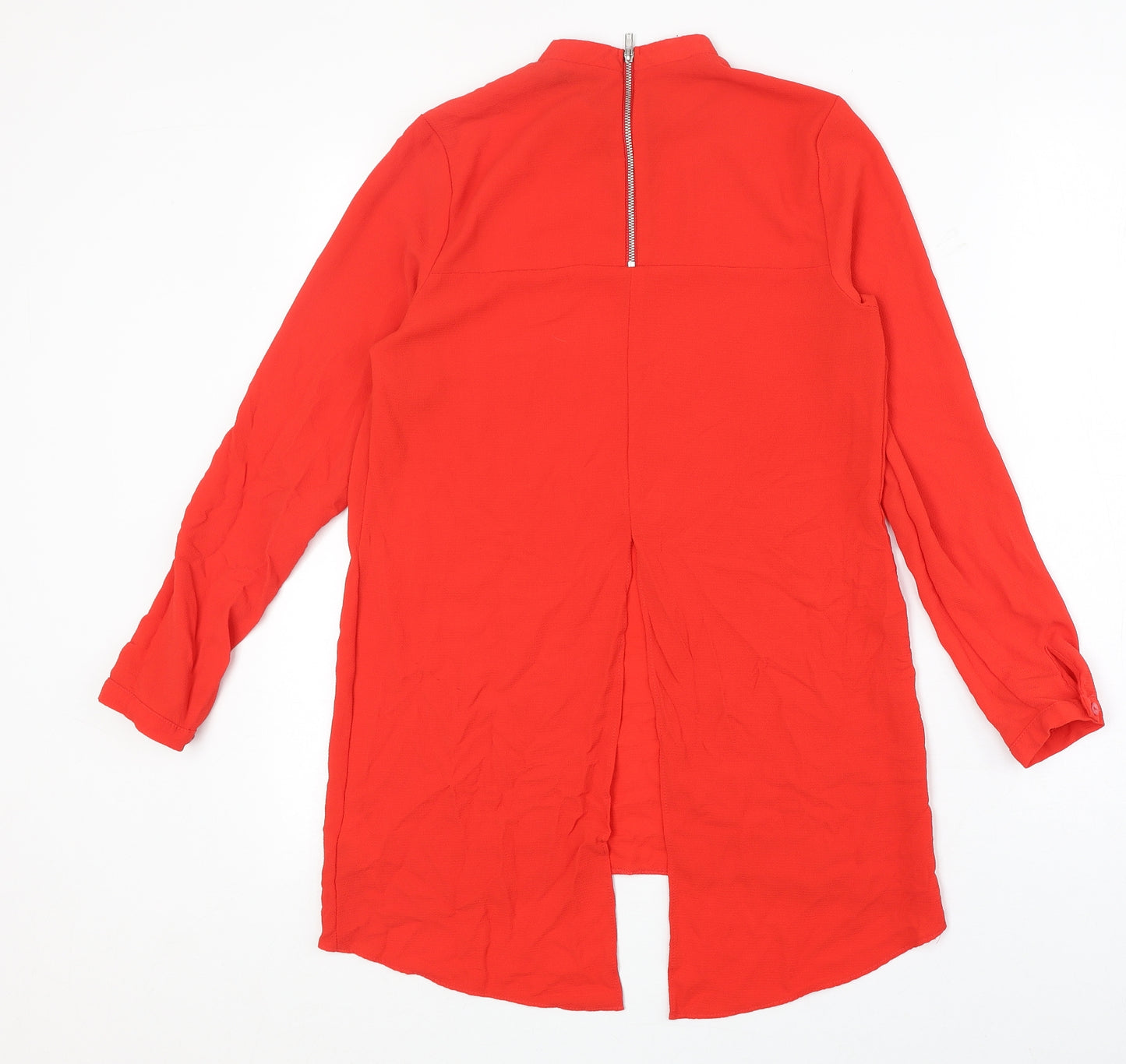 Atmosphere Womens Red Polyester Basic Blouse Size 6 Mock Neck