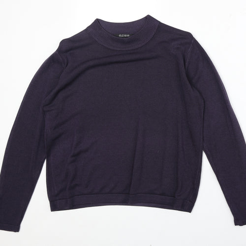 Original Womens Purple Mock Neck Acrylic Pullover Jumper Size 14