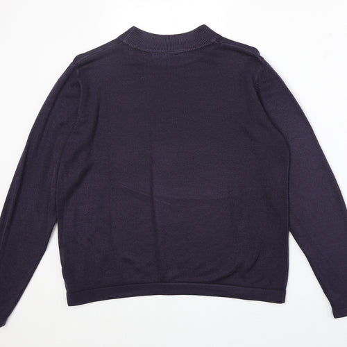 Original Womens Purple Mock Neck Acrylic Pullover Jumper Size 14