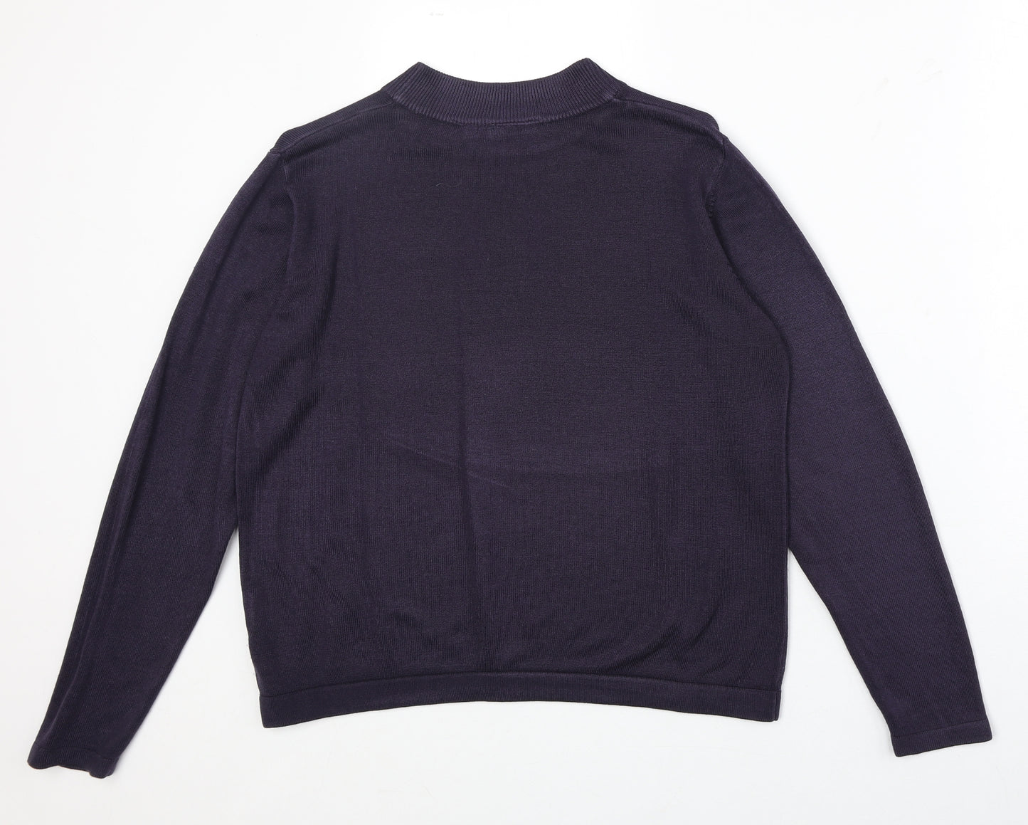 Original Womens Purple Mock Neck Acrylic Pullover Jumper Size 14