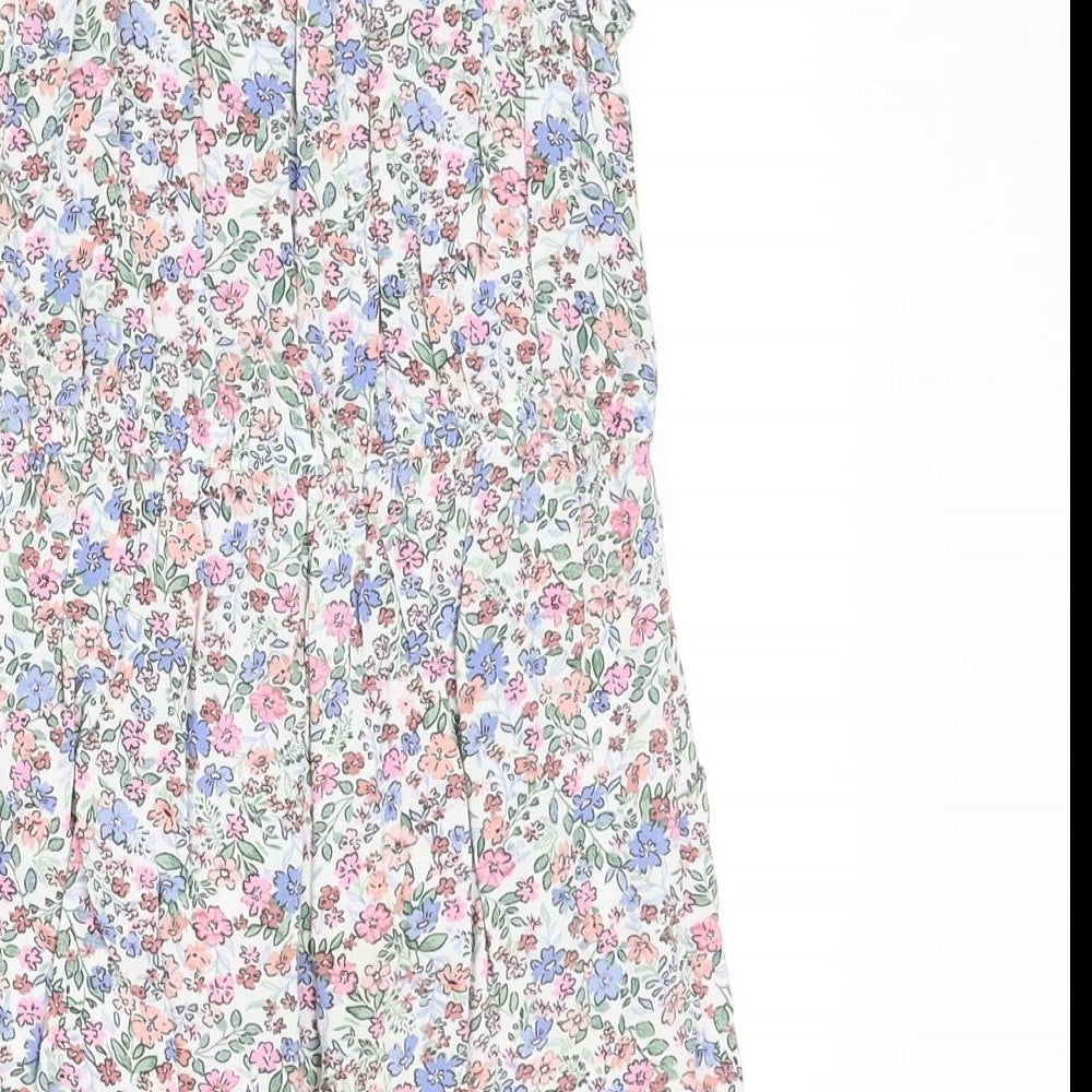 H&M Girls Multicoloured Floral Viscose Romper One-Piece Size 3-4 Years Pullover