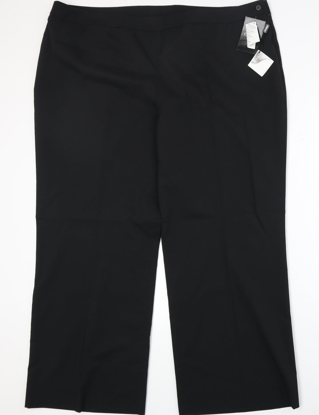 Disley Womens Black Polyester Trousers Size 26 Regular Zip