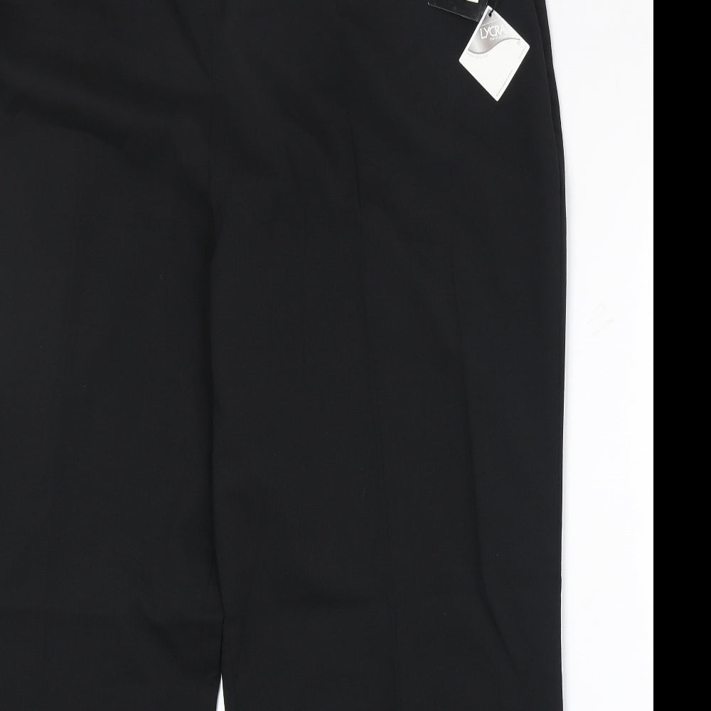 Disley Womens Black Polyester Trousers Size 26 Regular Zip