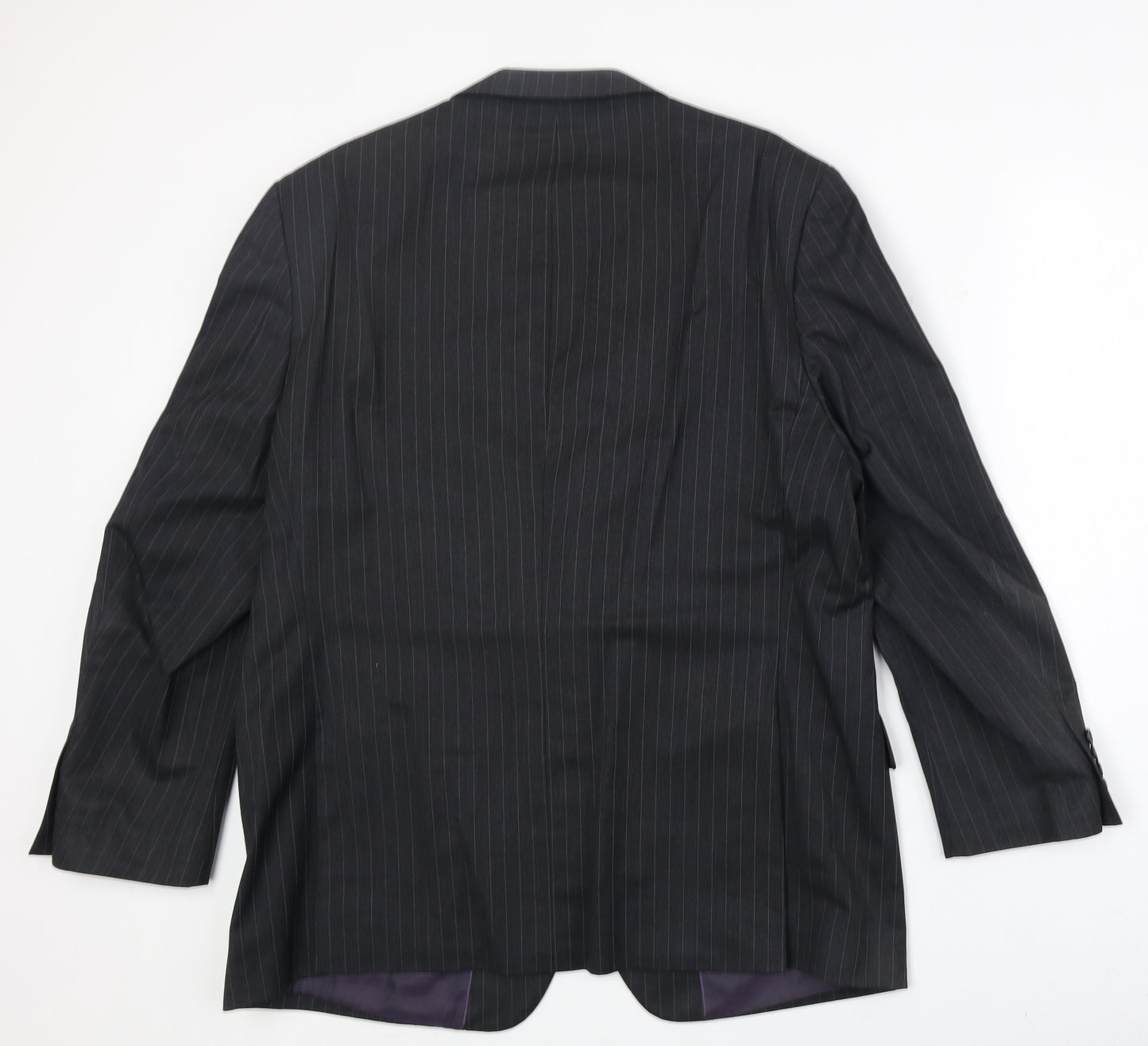 Greenwood Mens Black Striped Wool Jacket Suit Jacket Size 40 Regular