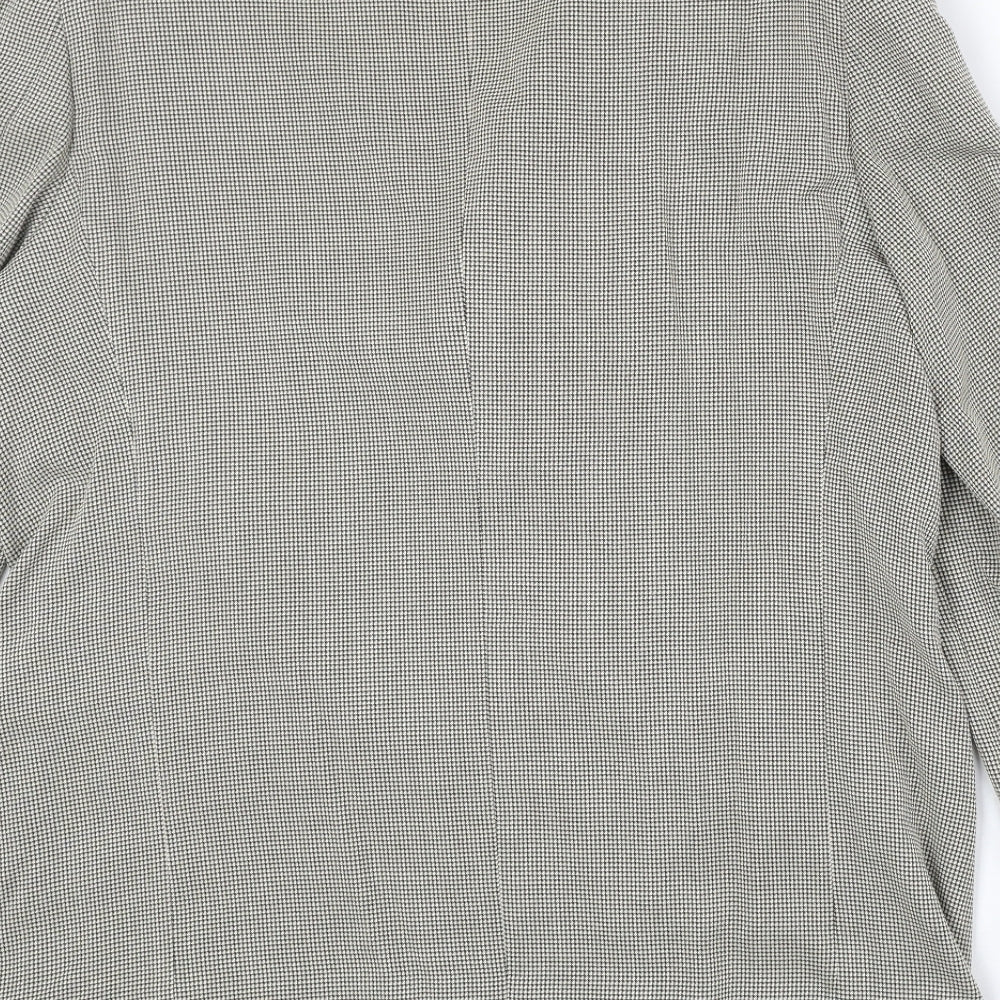 observer Mens Beige Geometric Viscose Jacket Blazer Size 56 Regular