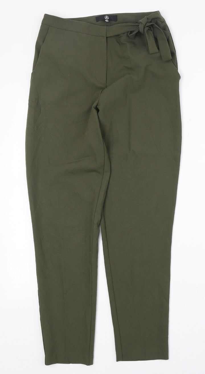 Missguided Womens Green Polyester Trousers Size 8 Regular Zip - Tie Side