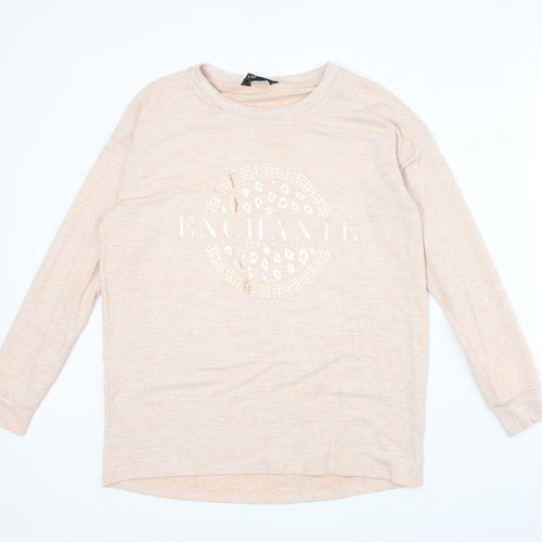 F&F Womens Pink Polyester Pullover Sweatshirt Size 6 Pullover - Enchante