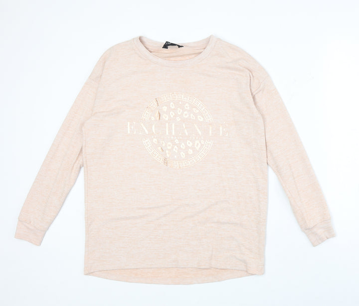 F&F Womens Pink Polyester Pullover Sweatshirt Size 6 Pullover - Enchante
