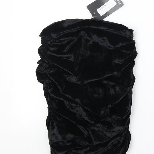 PRETTYLITTLETHING Womens Black Polyester Bandage Skirt Size 8