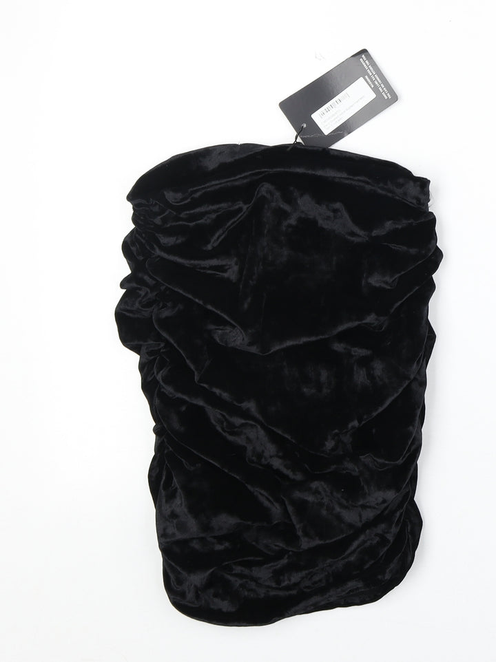 PRETTYLITTLETHING Womens Black Polyester Bandage Skirt Size 8