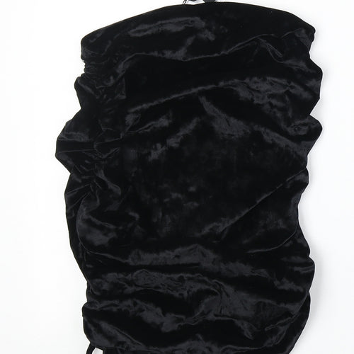 PRETTYLITTLETHING Womens Black Polyester Bandage Skirt Size 8