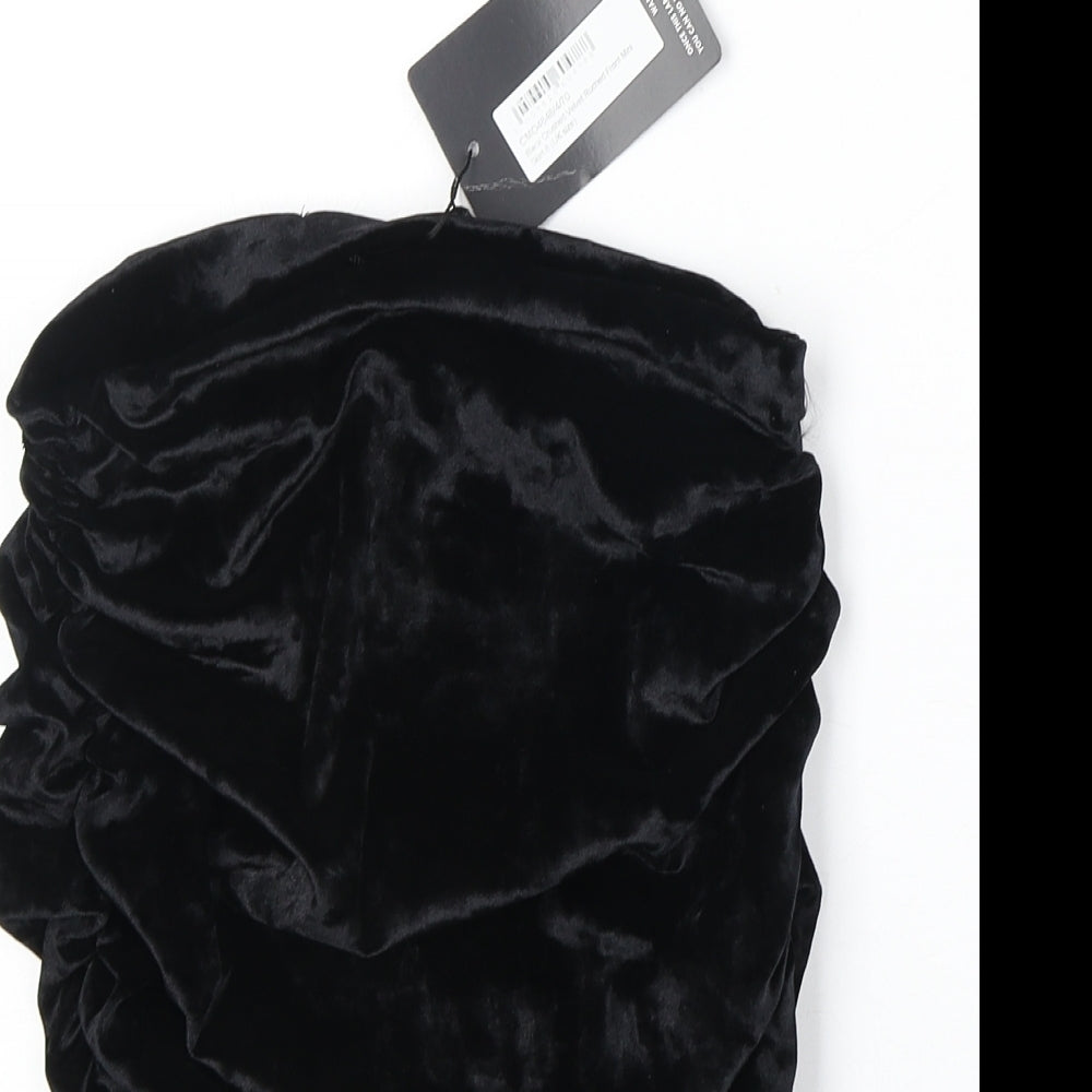PRETTYLITTLETHING Womens Black Polyester Bandage Skirt Size 8