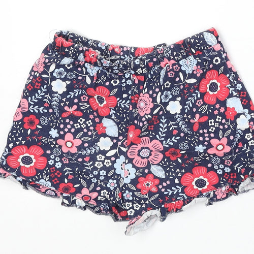 George Girls Blue Floral 100% Cotton Culotte Shorts Size 3-4 Years Regular