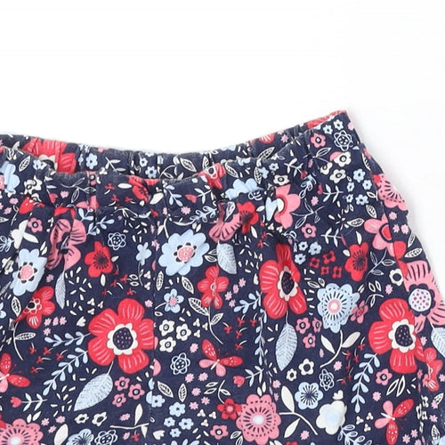 George Girls Blue Floral 100% Cotton Culotte Shorts Size 3-4 Years Regular