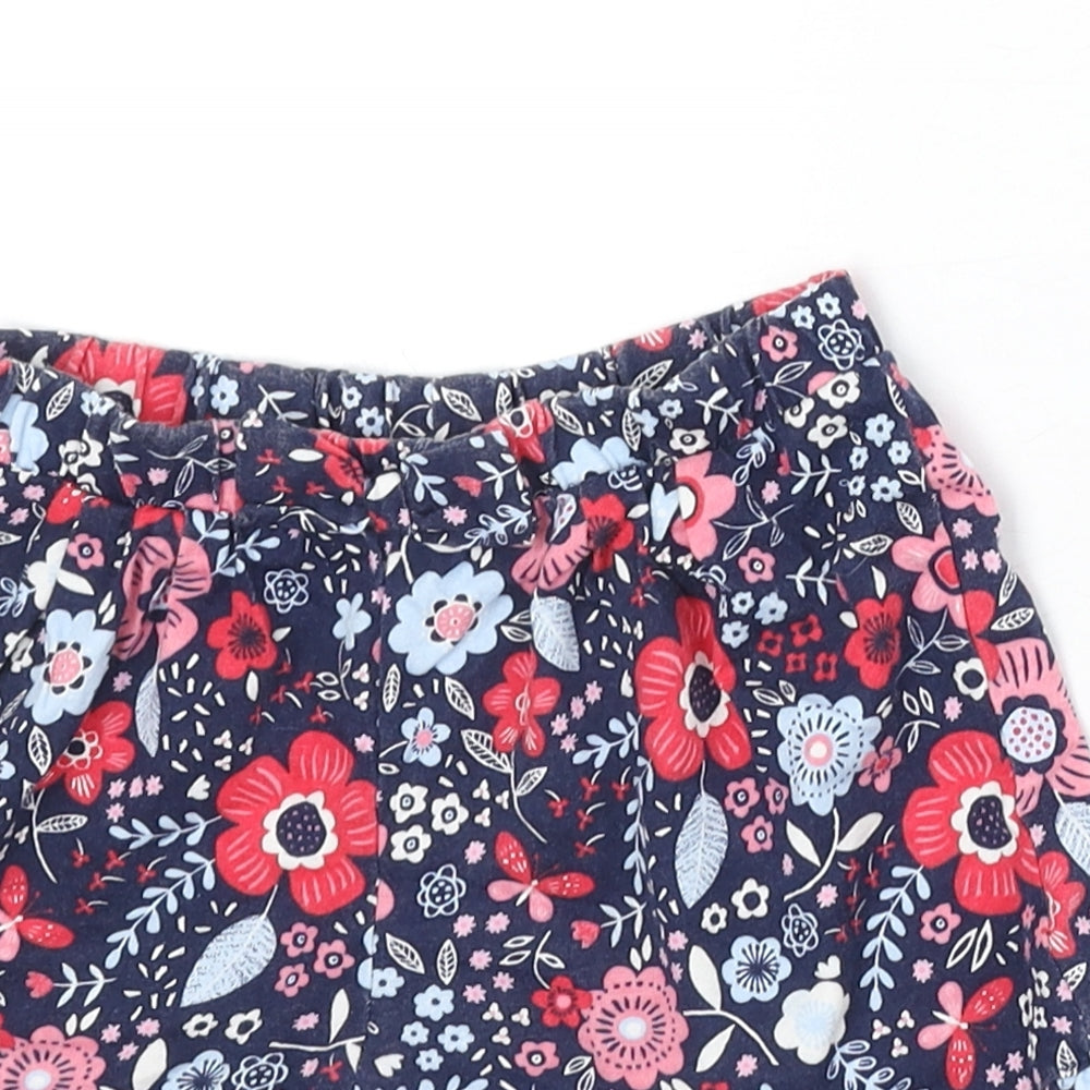 George Girls Blue Floral 100% Cotton Culotte Shorts Size 3-4 Years Regular