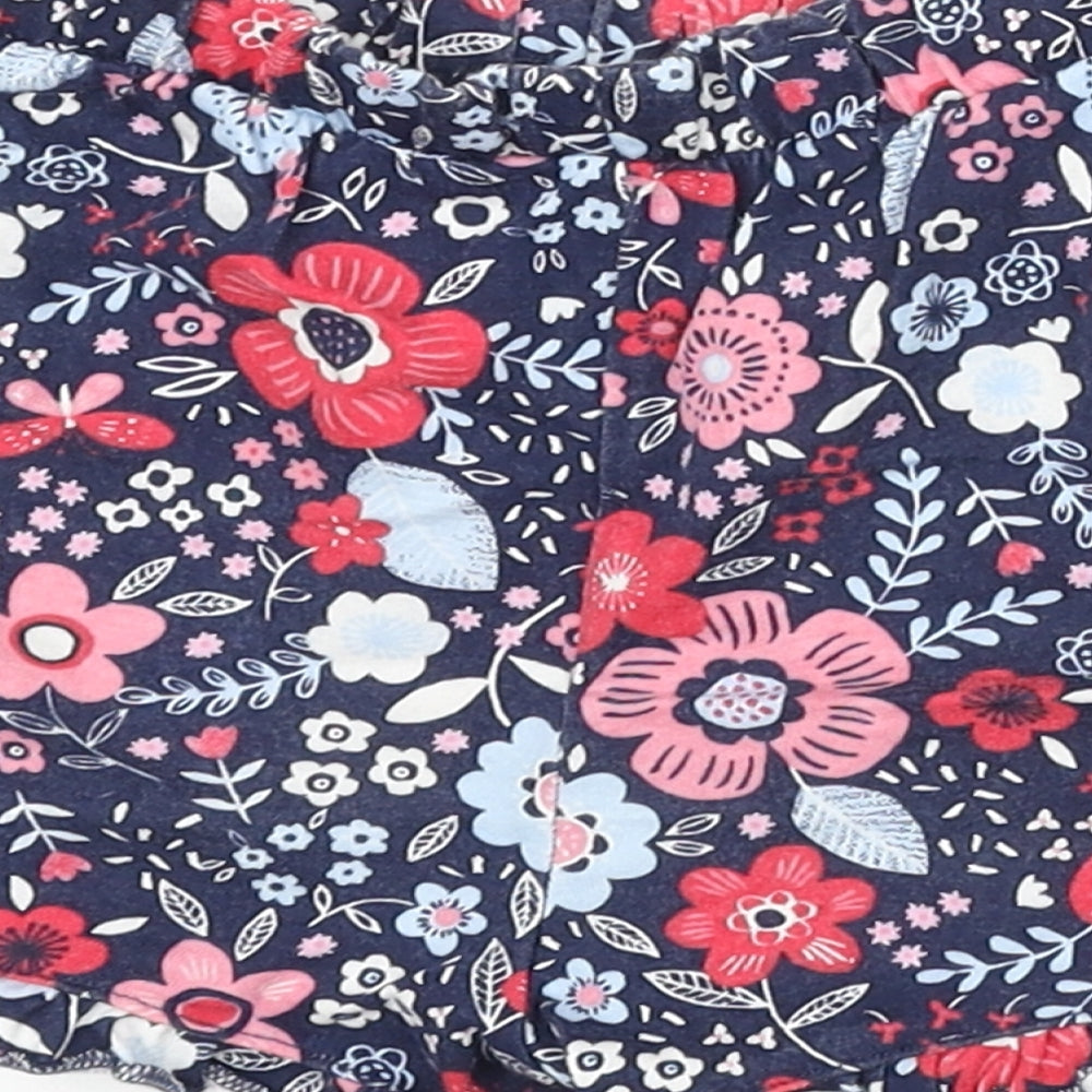 George Girls Blue Floral 100% Cotton Culotte Shorts Size 3-4 Years Regular