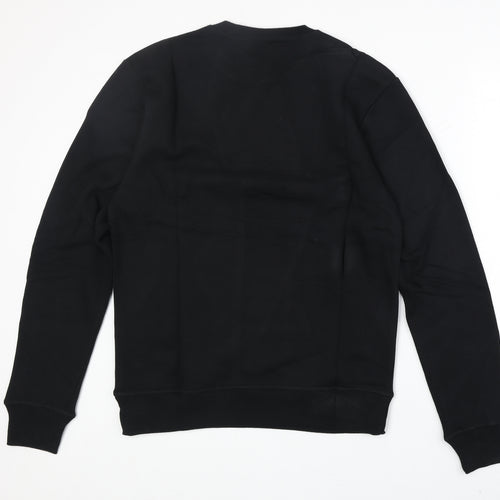 Black and White Society Mens Black Cotton Pullover Sweatshirt Size L - Sir Definition
