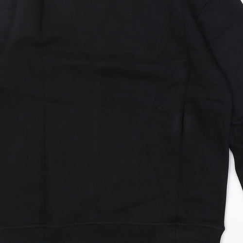 Black and White Society Mens Black Cotton Pullover Sweatshirt Size L - Sir Definition