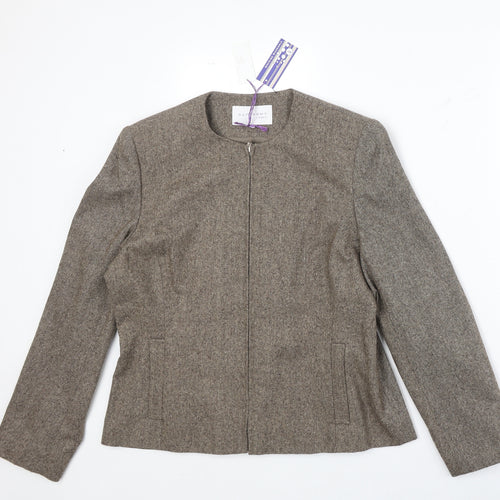 Autonomy Womens Grey Jacket Blazer Size 14 Zip
