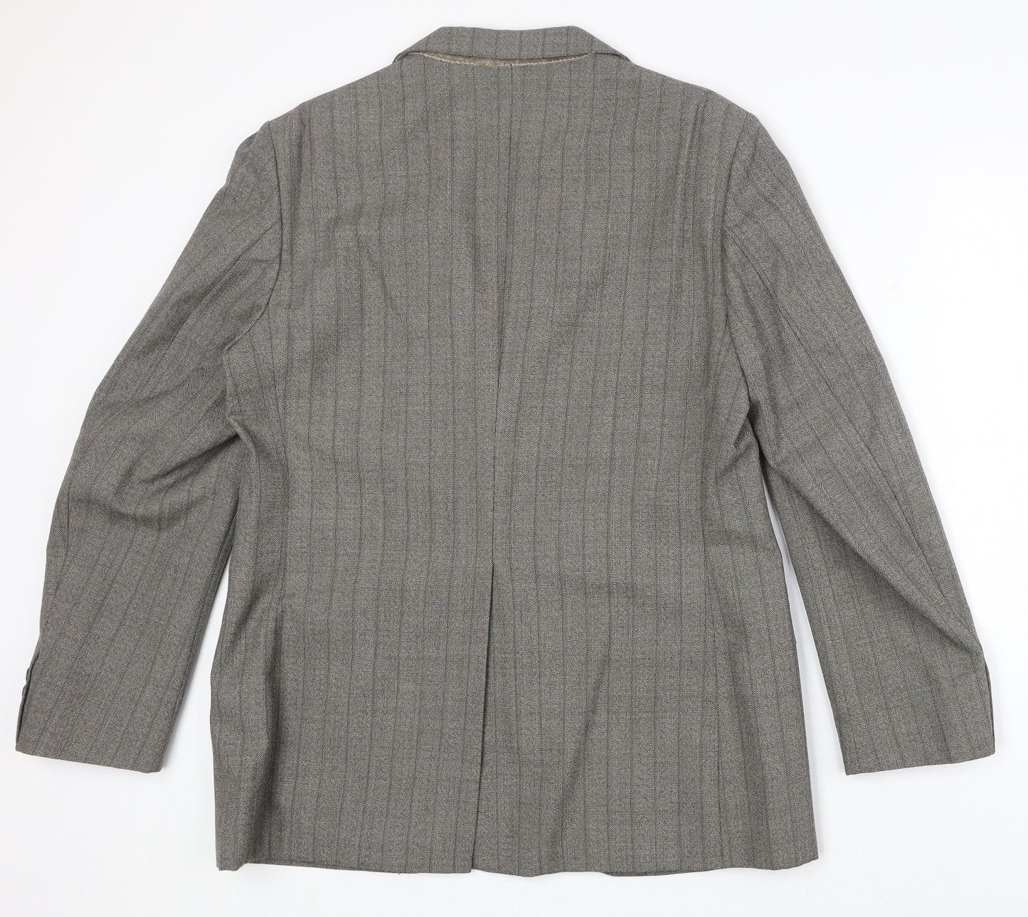 Marks and Spencer Mens Brown Striped Polyester Jacket Suit Jacket Size 42 Regular