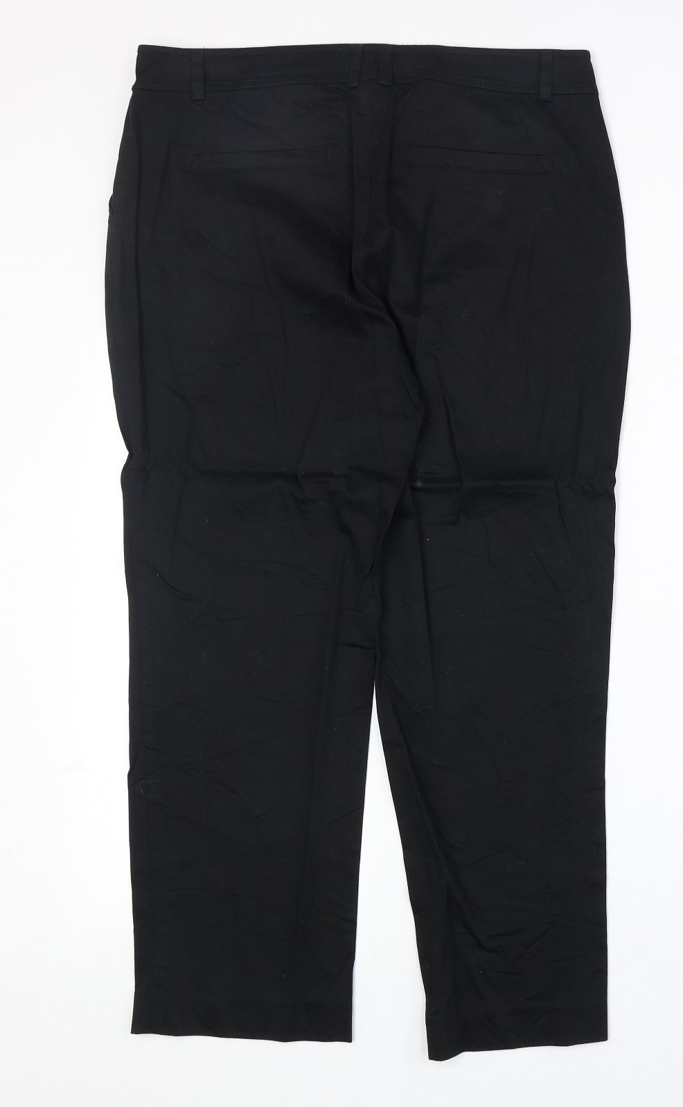 Precis Womens Black Cotton Chino Trousers Size 12 Regular Zip
