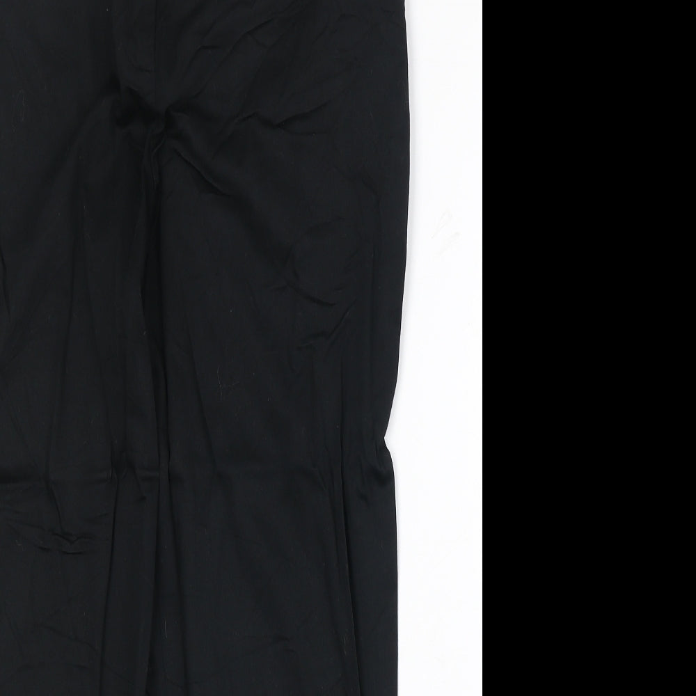 Precis Womens Black Cotton Chino Trousers Size 12 Regular Zip