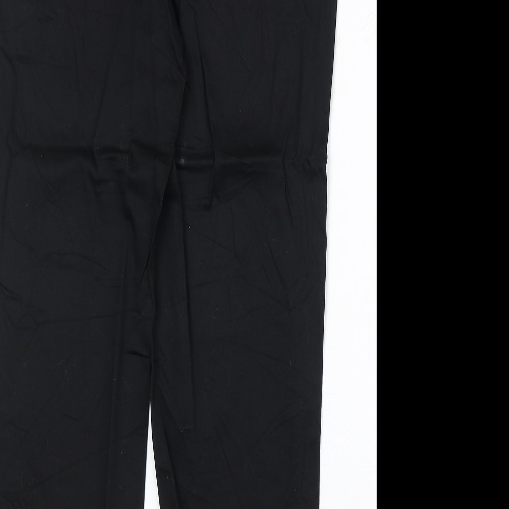 Precis Womens Black Cotton Chino Trousers Size 12 Regular Zip