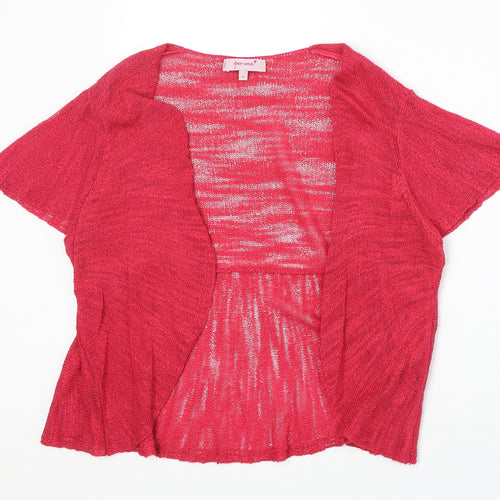 Marks and Spencer Womens Pink V-Neck Acrylic Cardigan Jumper Size 16