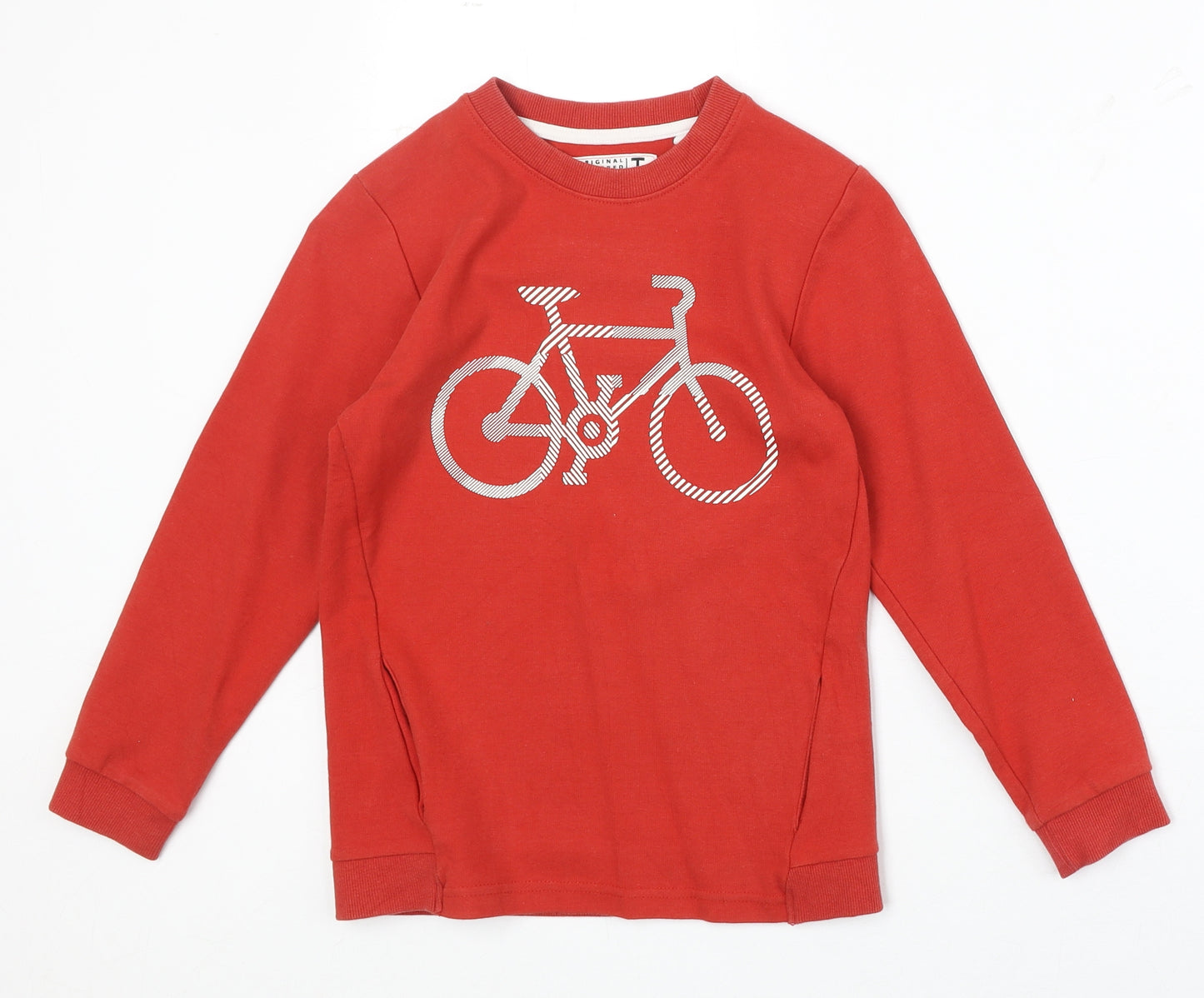 TU Boys Red Cotton Pullover Sweatshirt Size 8 Years Pullover - Bicycle