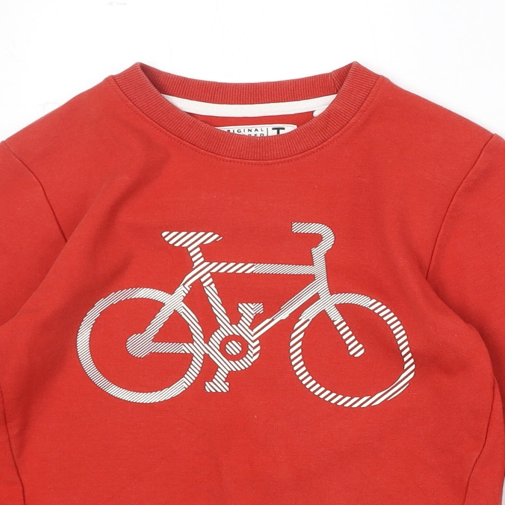 TU Boys Red Cotton Pullover Sweatshirt Size 8 Years Pullover - Bicycle