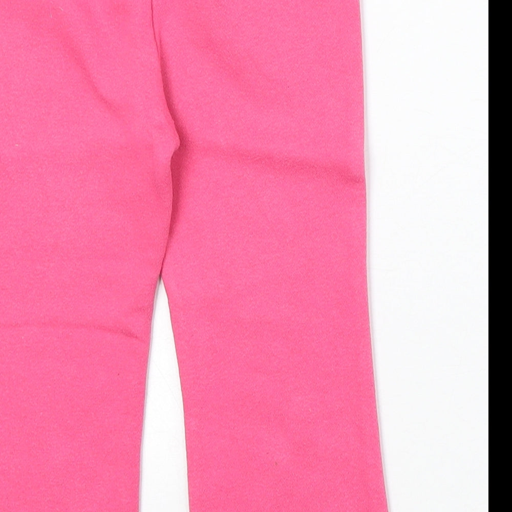 Gap Girls Pink Cotton Jogger Trousers Size 2 Years Regular Drawstring