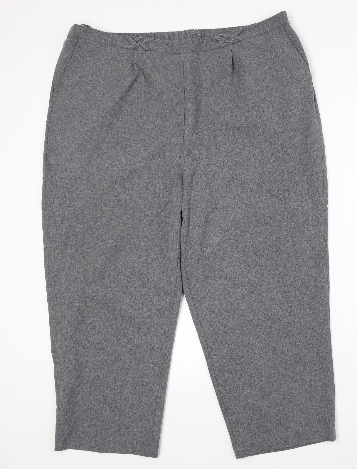 BM Womens Grey Polyester Trousers Size 22 Regular