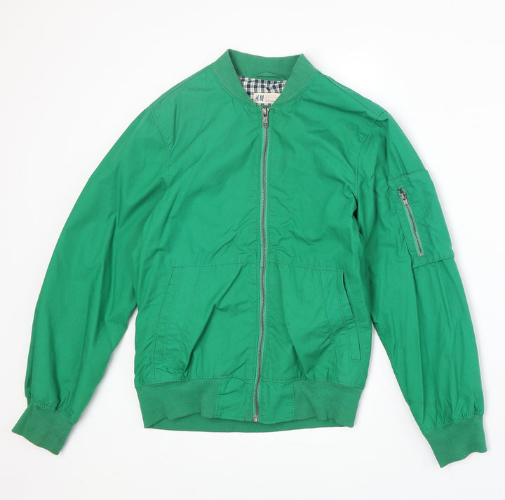 H&M Boys Green Jacket Size 10-11 Years Zip