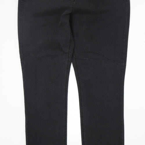 BAF Womens Black Cotton Straight Jeans Size 34 in Regular Zip