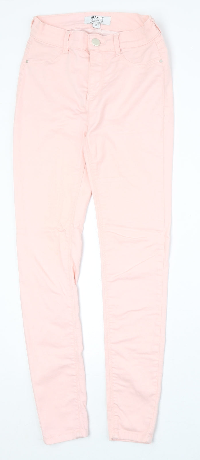 Dorothy Perkins Womens Pink Cotton Skinny Jeans Size 6 Regular Zip