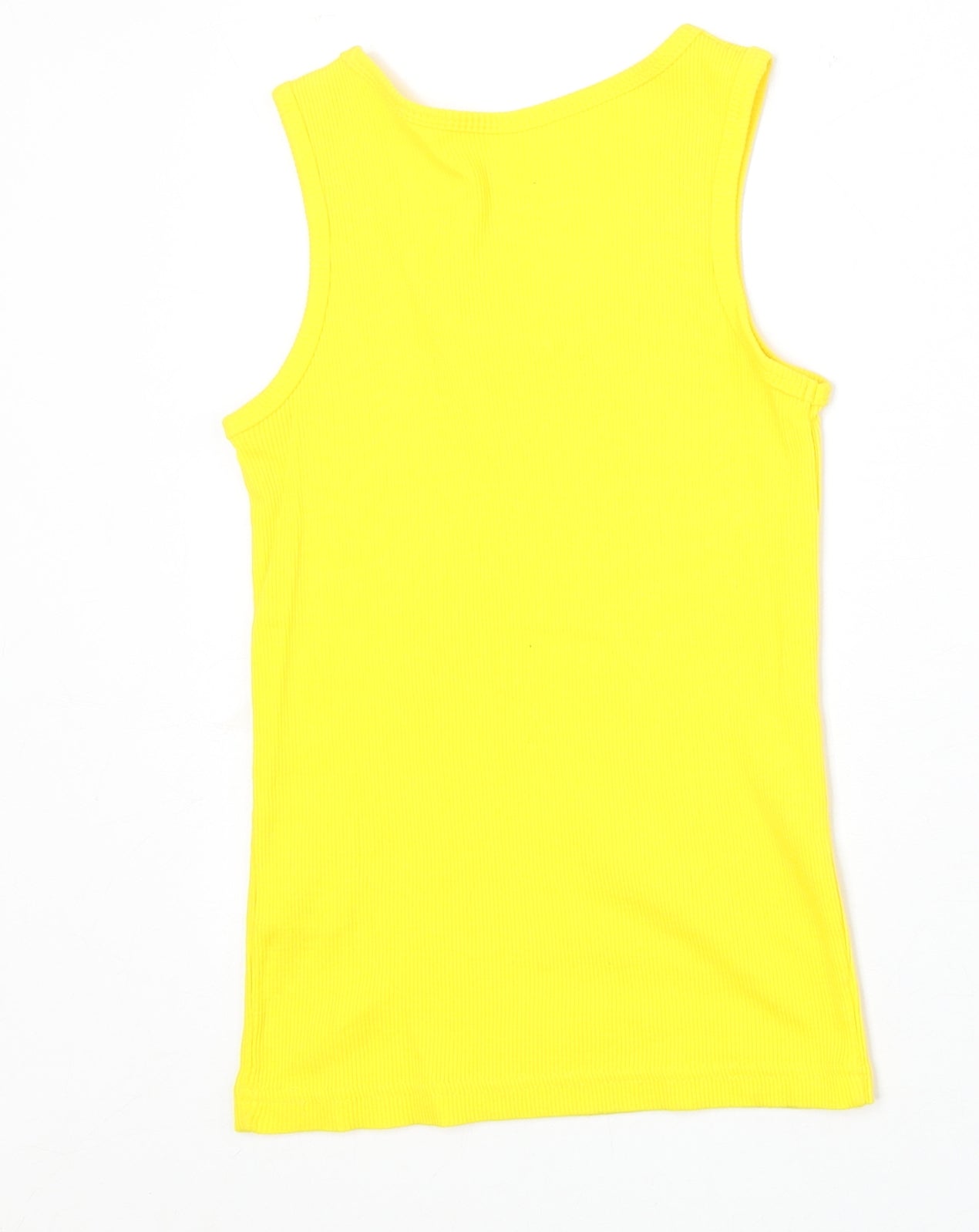 Young Dimension Girls Yellow 100% Cotton Basic Tank Size 9-10 Years Scoop Neck Pullover