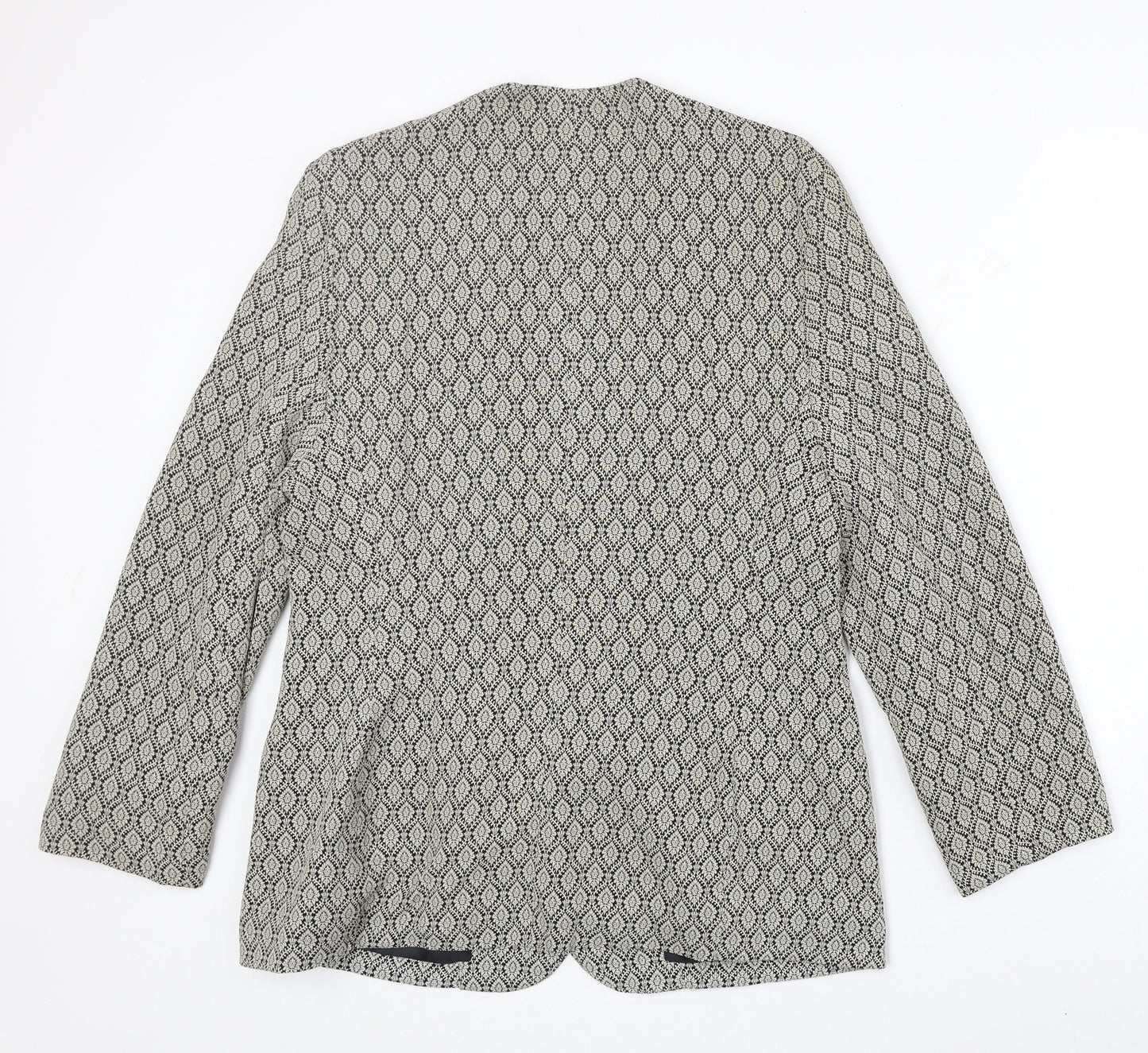 Debenhams Womens Beige Geometric Acetate Jacket Blazer Size 16